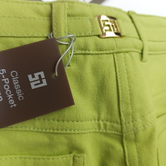 New St. John Green Classic 5 Pocket Marie Sport Slight Flare Women's Pan… - Picture 14 of 16